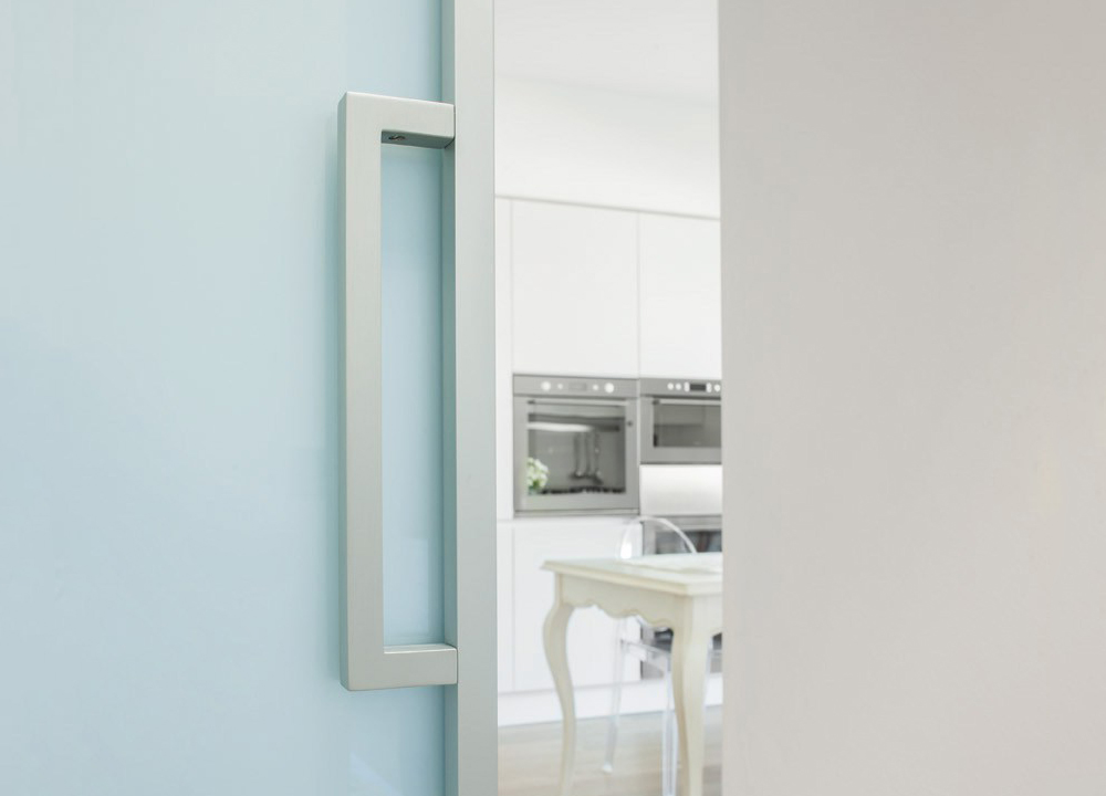 Poignée de porte coulissante verre aluminium Clip